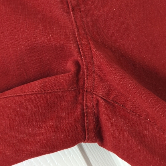 Pilcro Anthropologie Hyphen Classic Mid Rise Cut Off Denim Bermuda Shorts Red 29 - Picture 7 of 10